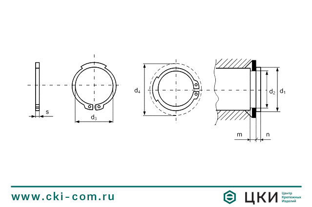 Стопорные кольца чертеж